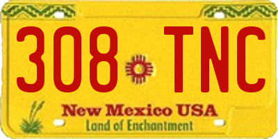 NM license plate 308TNC