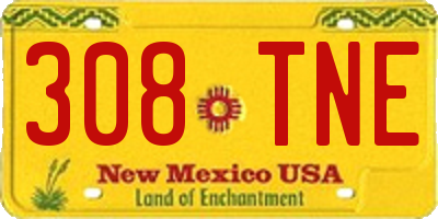NM license plate 308TNE