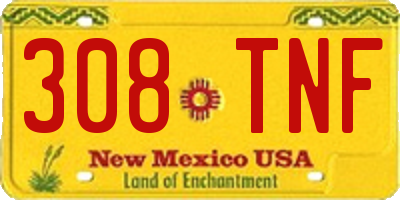NM license plate 308TNF