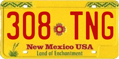 NM license plate 308TNG