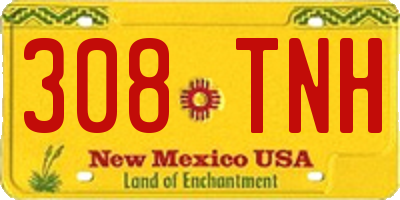 NM license plate 308TNH