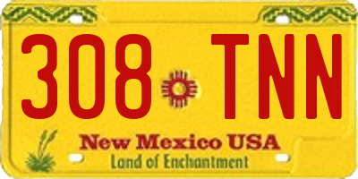 NM license plate 308TNN