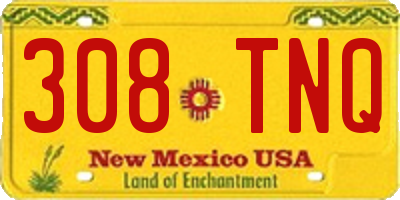 NM license plate 308TNQ