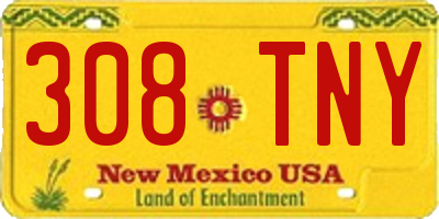 NM license plate 308TNY