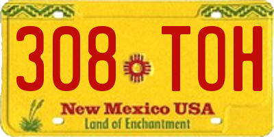 NM license plate 308TOH