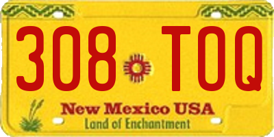 NM license plate 308TOQ