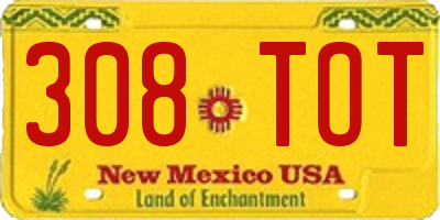 NM license plate 308TOT