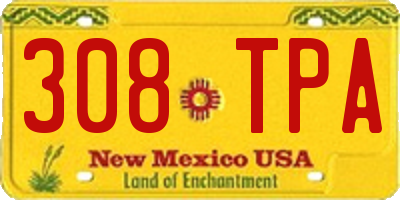 NM license plate 308TPA