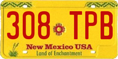 NM license plate 308TPB