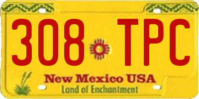 NM license plate 308TPC