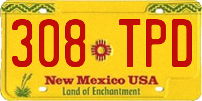 NM license plate 308TPD