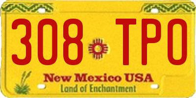 NM license plate 308TPO