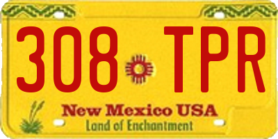 NM license plate 308TPR