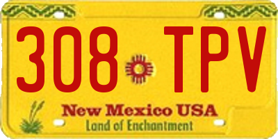 NM license plate 308TPV