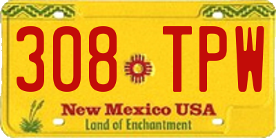 NM license plate 308TPW