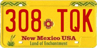 NM license plate 308TQK