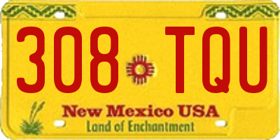 NM license plate 308TQU