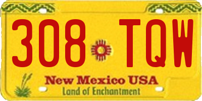 NM license plate 308TQW