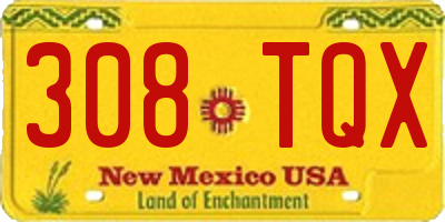 NM license plate 308TQX