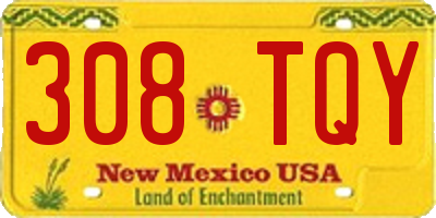 NM license plate 308TQY