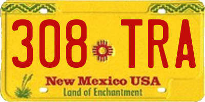 NM license plate 308TRA