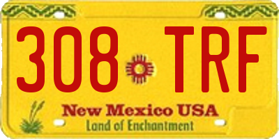 NM license plate 308TRF