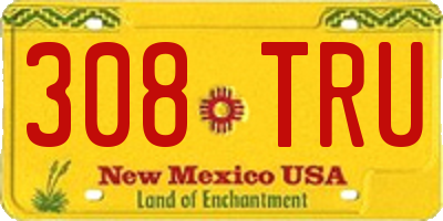 NM license plate 308TRU