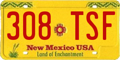 NM license plate 308TSF