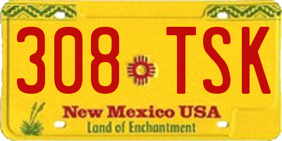 NM license plate 308TSK