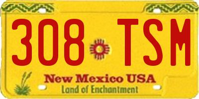 NM license plate 308TSM