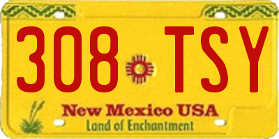 NM license plate 308TSY