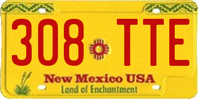 NM license plate 308TTE