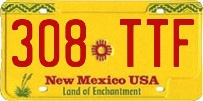 NM license plate 308TTF