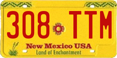 NM license plate 308TTM