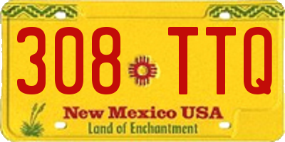 NM license plate 308TTQ