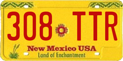 NM license plate 308TTR