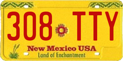 NM license plate 308TTY