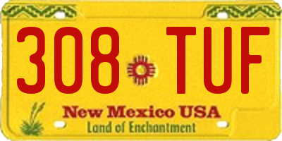 NM license plate 308TUF