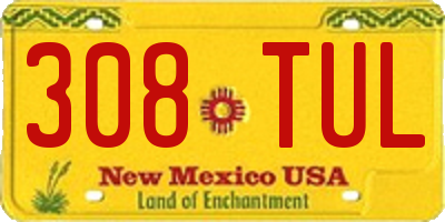 NM license plate 308TUL