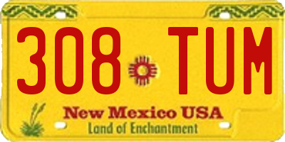 NM license plate 308TUM