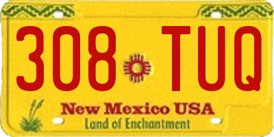 NM license plate 308TUQ