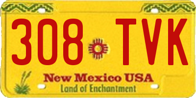 NM license plate 308TVK