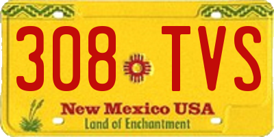 NM license plate 308TVS