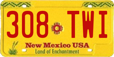 NM license plate 308TWI