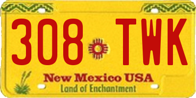 NM license plate 308TWK
