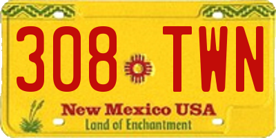 NM license plate 308TWN