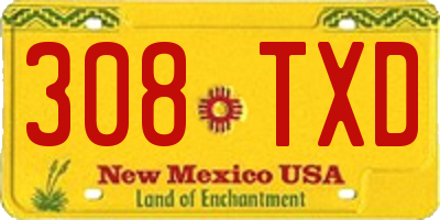 NM license plate 308TXD
