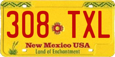 NM license plate 308TXL