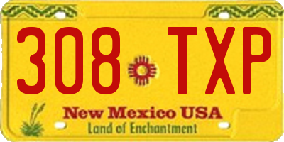 NM license plate 308TXP