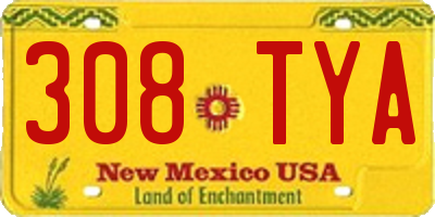 NM license plate 308TYA